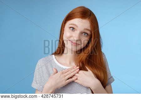 Kind Tender Sincere Cute Caucasian Redhead Girl Melting Go Speechless Heartwarming Precious Moment T
