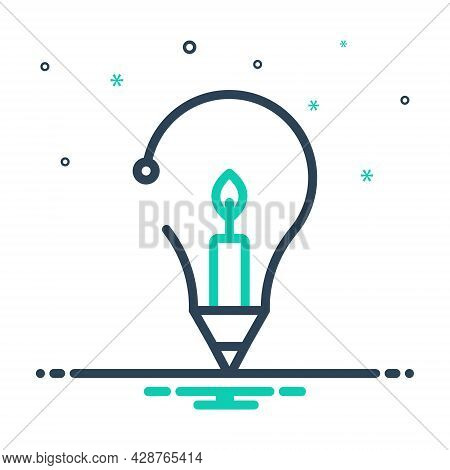 Mix Icon For Creative Inventive Enterprising Visionary Prolific Concept Candle Idea