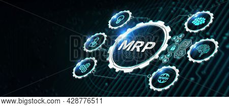 Mrp Material Requirement Planning Manufacturing Industry Business Process Automation. 3d Illustratio