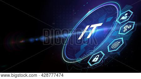 It Consultant Presenting Tag Cloud About Information Technology 3d Illustration