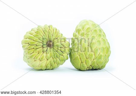 Custard Apple On White Background. Fresh Custard Apple Thai Fruit. Sugar Apple (custard Apple, Annon