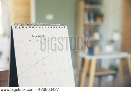 2021 Calendar Desk Place On Table. Desktop Calender For Planner To Plan Agenda, Timetable, Appointme