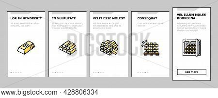 Currency Video Games Onboarding Mobile App Page Screen Vector. Playing Money Banknotes And Coin Stea