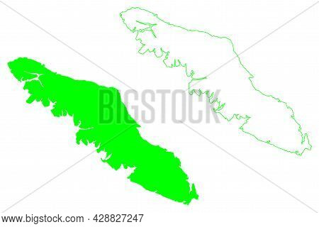 Vancouver Island (canada, British Columbia Province, North America) Map Vector Illustration, Scribbl