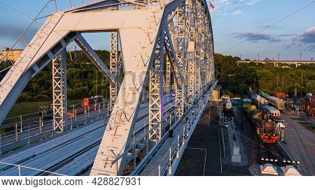 Bridge Museum . Span Of The The Historic Railway Bridge Across The Amur River. Project By Lavr Prosk