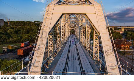 Bridge Museum . Span Of The The Historic Railway Bridge Across The Amur River. Project By Lavr Prosk