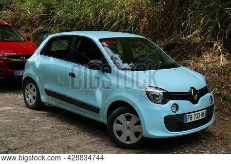 Guadeloupe, France - December 3, 2019: Renault Twingo Mini City Car Parked In Guadeloupe. There Are 
