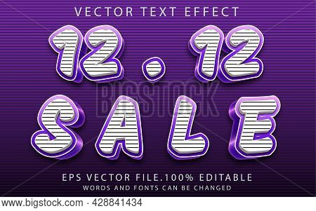 About 12.12 Sale Text Effects Template Graphic Premium