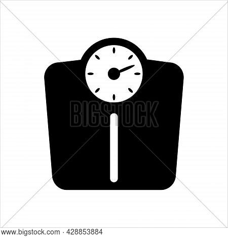 Bathroom Weigth Scale Icon. Weighing Machine, Logo Isolated On White Background. Flat Design Interfa