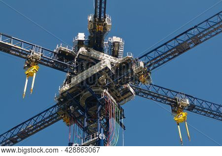 Castione, Switzerland - 26th April 2021 : View Of The Energy Vault Crane Tower In Switzerland. Energ