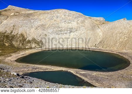 Image Of Lac Des Garrets (262 M) Located In The Southern French Alps In Mercantour National Park.