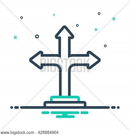 Mix Icon For Direction-arrow Direction Guidance Indicator Pathway Roadsign Cross Pointer Navigations