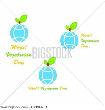World Vegeratian Day Illustration. Logo Design Concept. On White Background