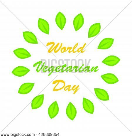World Vegeratian Day Illustration. Logo Design Concept. On White Background