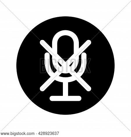 Mute. No Sound. Speaker Off. Microphone With Cross. Forbidden Icon. Microphone Icon For Your Web Sit