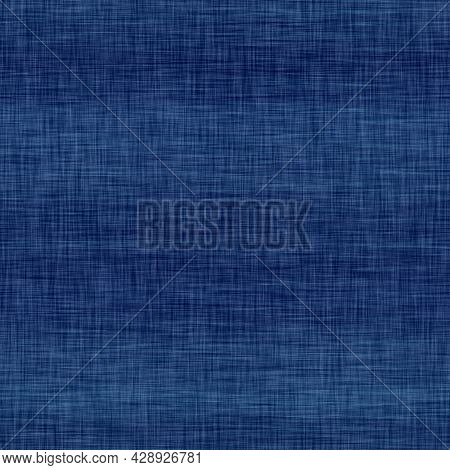 Classic Blue Woven Stripe Masculine Shirt Fabric Texture. Navy Space Dyed Marled Melange Background.