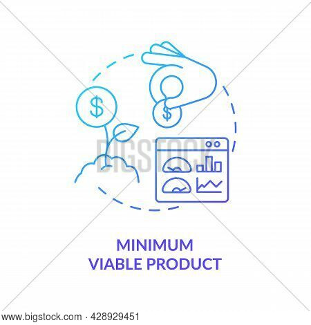 Minimum Viable Product Blue Gradient Concept Icon. Early Business Development. Investment In Company
