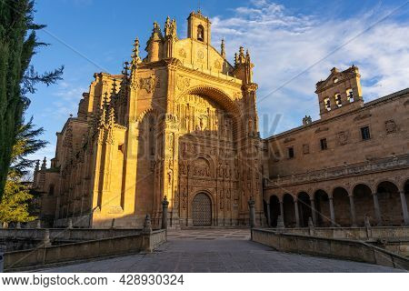 Salamanca, Spain - January 01, 2021: San Esteban Convent Of Salamanca (world Heritage Site By Unesco