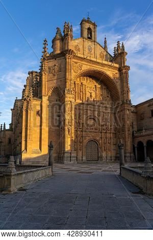 Salamanca, Spain - January 01, 2021: San Esteban Convent Of Salamanca (world Heritage Site By Unesco