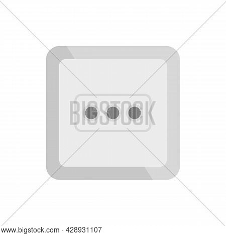 Type L Power Socket Icon. Flat Illustration Of Type L Power Socket Vector Icon Isolated On White Bac