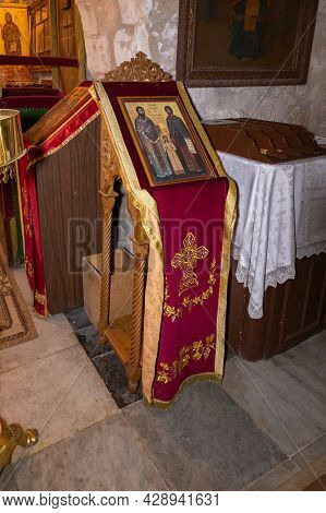 Jerusalem, Israel, July 17, 2021 : The Interior Of The Small Feodorovsky Monastery In Christian Quar