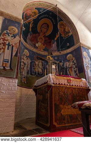 Jerusalem, Israel, July 17, 2021 : The Interior Of The Small Feodorovsky Monastery In Christian Quar