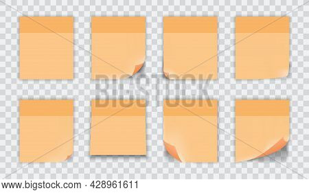 Realystic Set Stick Note. Leaflets For Reminders, Important Information And Contacts. Stickers For O