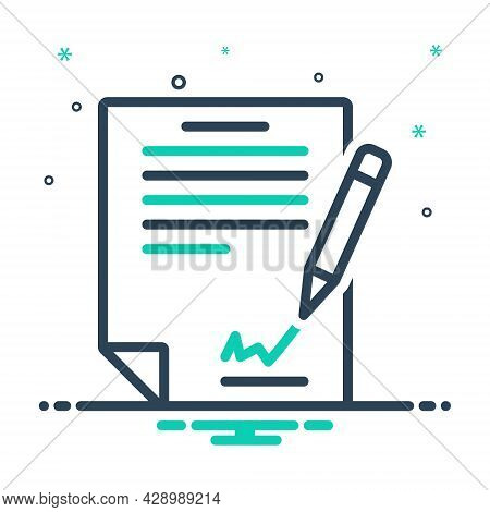Mix Icon For Signing-the-contract Agreement Signature Treaty Annexure Bond Restriction Appendage Con