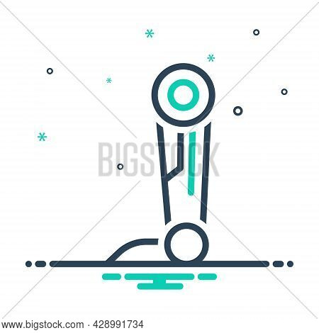 Mix Icon For Prosthesis Artificial Pegleg Fake Amputee Appliance Disability Helplessness