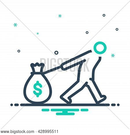 Mix Icon For Wage Pay Payment Remuneration Salary Stipend Fee Income Revenue