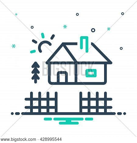 Mix Icon For Yard Home Cabin Cottage Shack Hovel Arbour Wood Homestead Barton Belongings Earldom