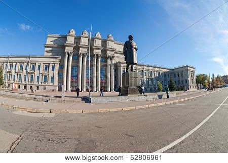 Samara, Russia - October 20: Academic Opera And Ballet Theater At The Kuibyshev Square On October 20