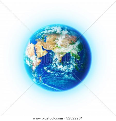 Planet earth on white background