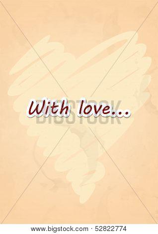 Grunge Heart Background.