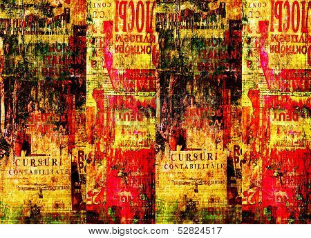 Grunge Abstract Background With Old Torn Posters