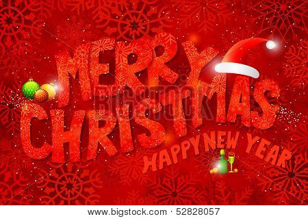 Merry Christmas Typography Background