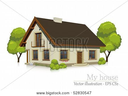 Illustration of visualizing a house - isolated building