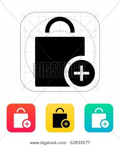 Handbag add goods icon.