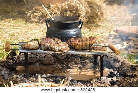 Tradicional fogueira de cozinha