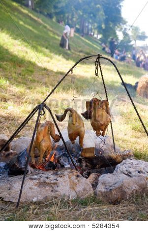 Tradicional fogueira de cozinha