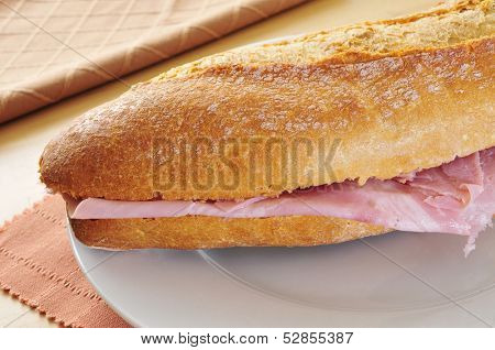 a spanish bocadillo de jamon, a ham sandwich
