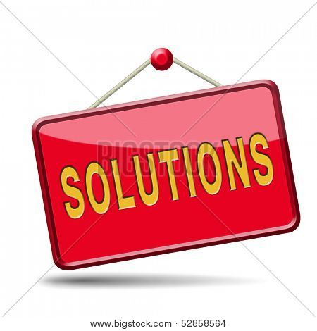 solutions solve problems and search and find a solution icon button or sign  