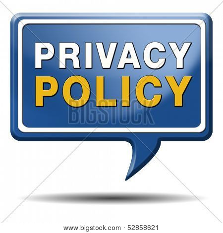 privacy policy or terms to protect personal information. Button icon or sign. 
