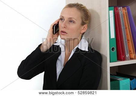 Professional talking on her phone