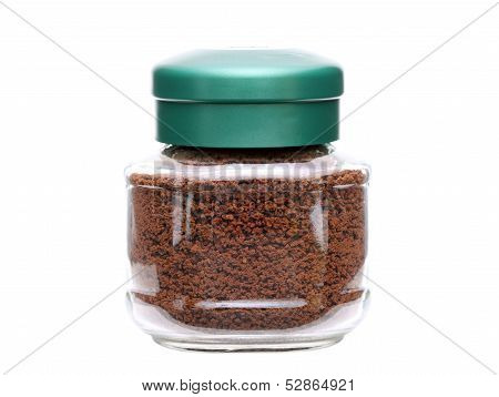 instant coffee in glass jar