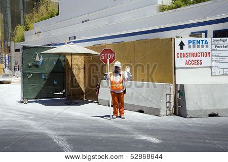 Woman Assecurity Guard Is Regulating The Access