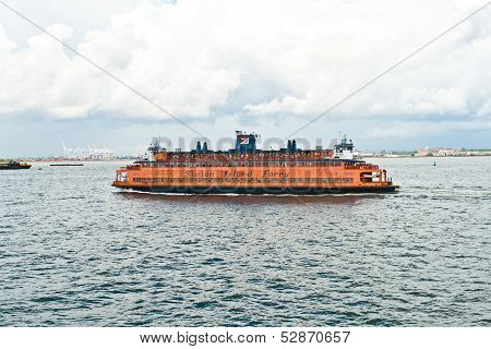 Staten Island Ferry Is Cruising In The Bay