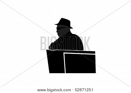 Man In Glasses Sitting