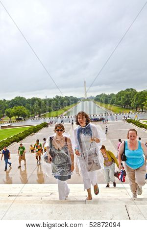 Visiting The Statue Of Abraham Lincoln At The Lincoln Memorial