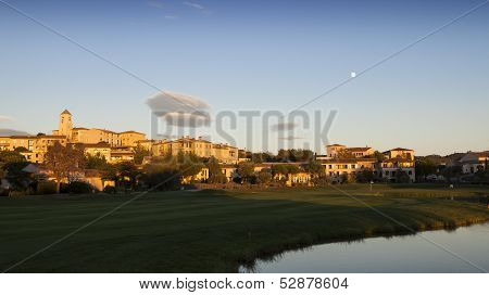 Village of Pont Royal at sunset, Provence, France